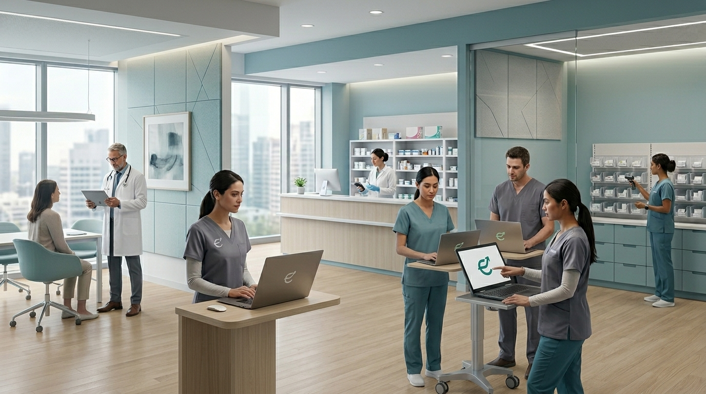 Integración operativa entre asistencia, farmacia, gestión y administración